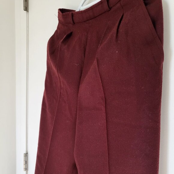 Anne Klein Burgundy 100% wool pants - Picture 3 of 5